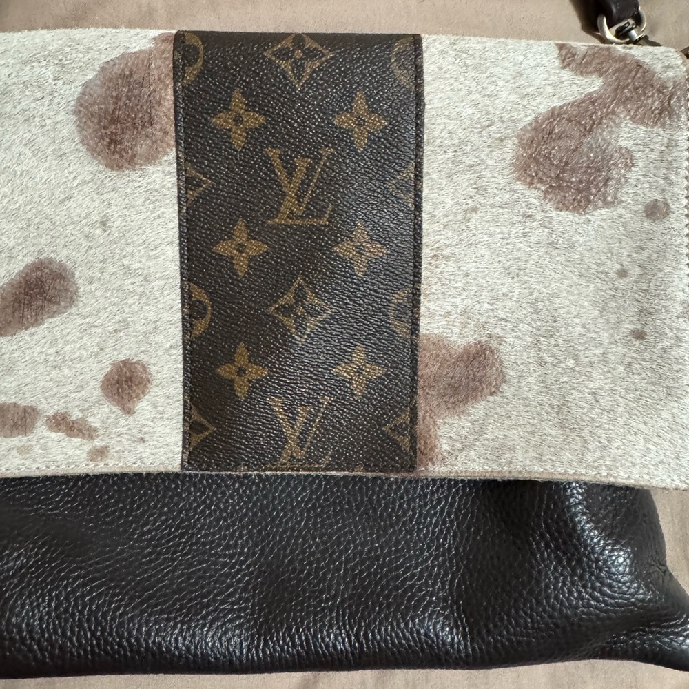 Brown and Black Monogram Crossbody Bag